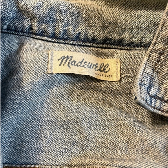 Madewell Clear Blue Light Wash Denim Sleeveless The Jean Vest - Picture 7 of 7